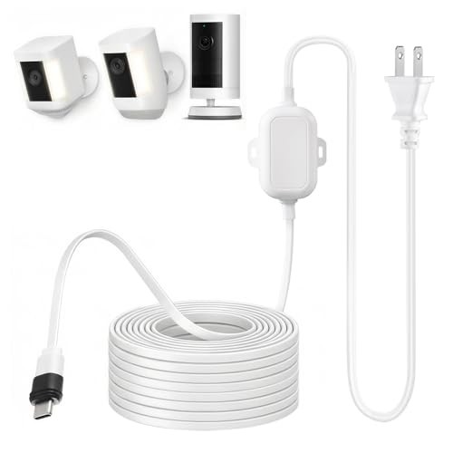 25ft USB C Power Adapter for Ring Spotlight Cam Plus/Pro (Battery) & Ring