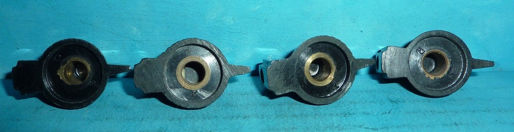 4 Kurz Kasch Black Chicken Head Knobs Flat Back 1/4in Shaft