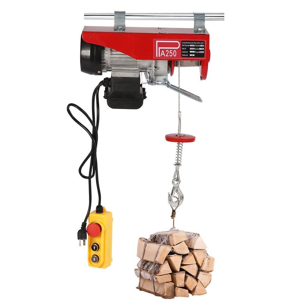 550LBS Electric Hoist Winch Engine Crane with Wireless 110V