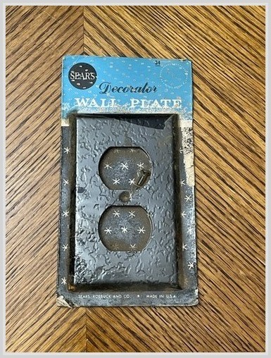 Sears Rustic Brown Wall Plate NOS 80s Decorator NIP