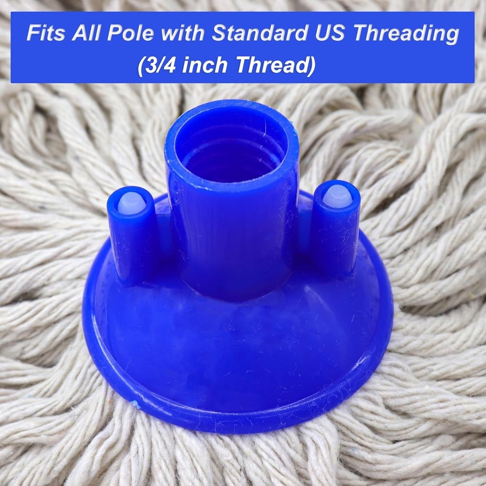 Cotton String Screw on Mop Replacement Head Compatible with All Standard US T...
