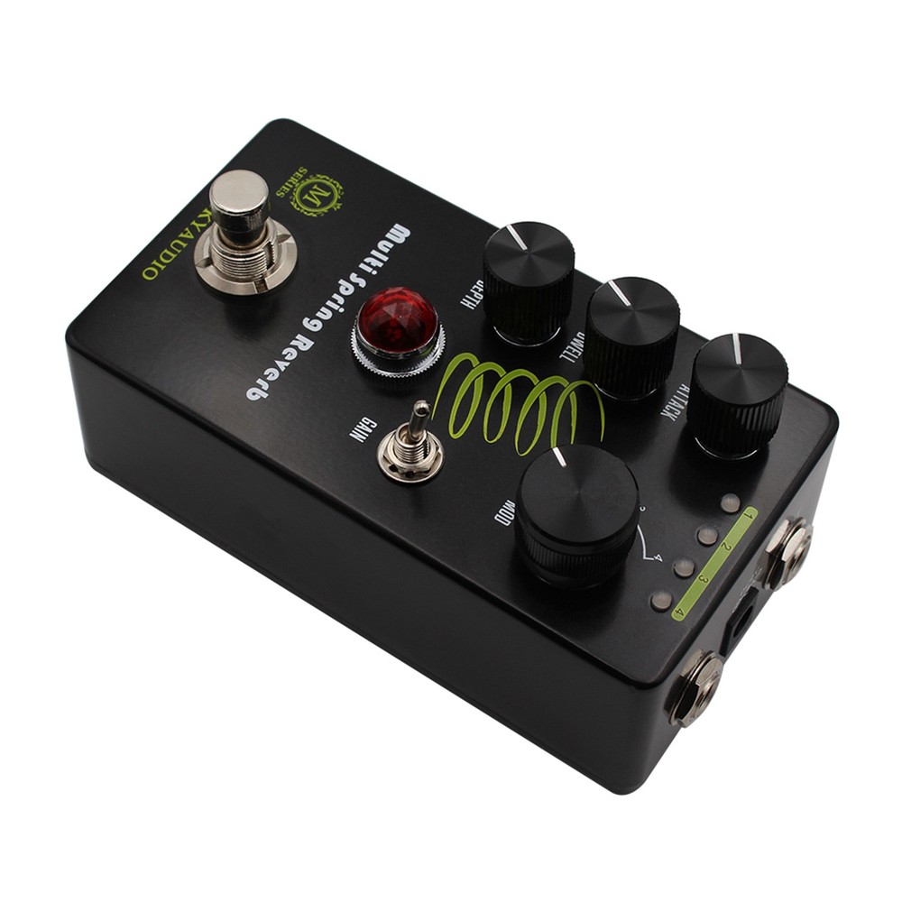 MOSKYaudio Multi Spring Reverb Effect Pedal 4 Modulation Models True Bypass US