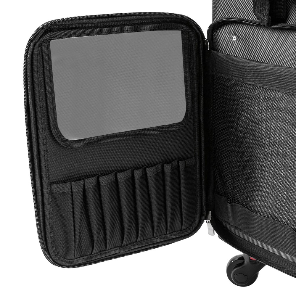 Makeup Train Caser Soft Sided Rolling Makeup Trolley Train Case Bag w/Clear Bag