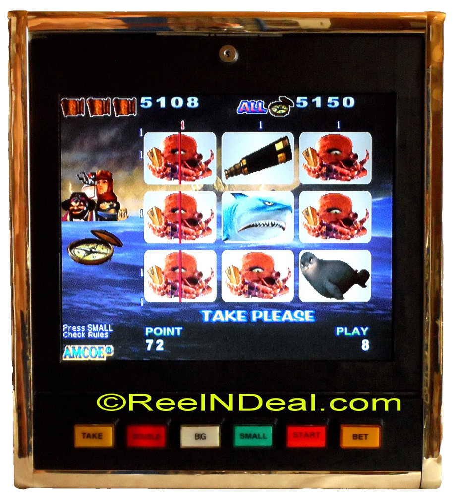 Amcoe Devil Island Cherry Master 8-Liner Slot Machine Optional Skill Spin & Hold