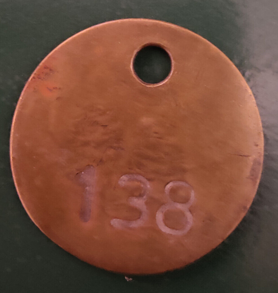 GRIMETHORPE Colliery Pit Check Tally - marked GRIMETHORPE COLLIERY 138