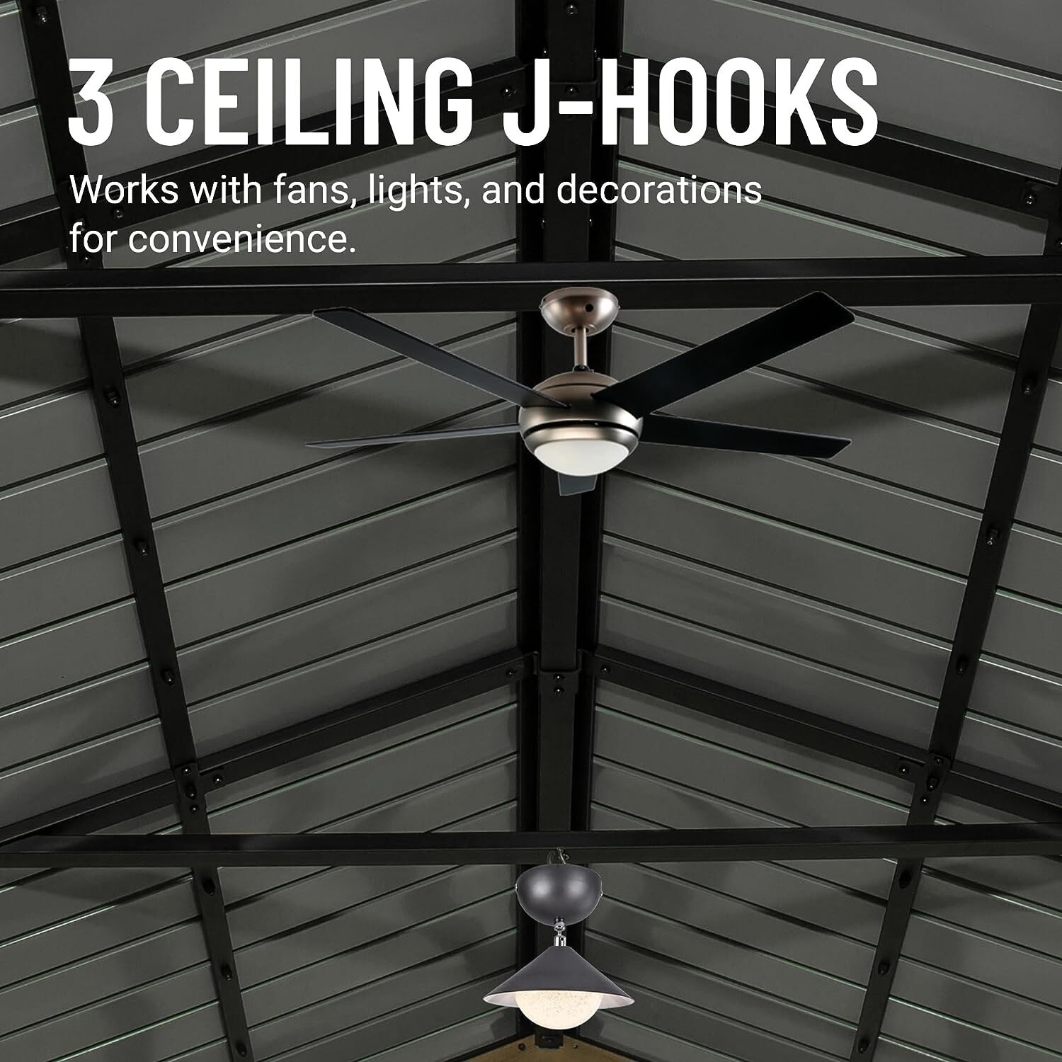 Domi 12' x 14' Outdoor Hardtop Gazebo w/Galvanized Steel Canopy(Wood Looking)