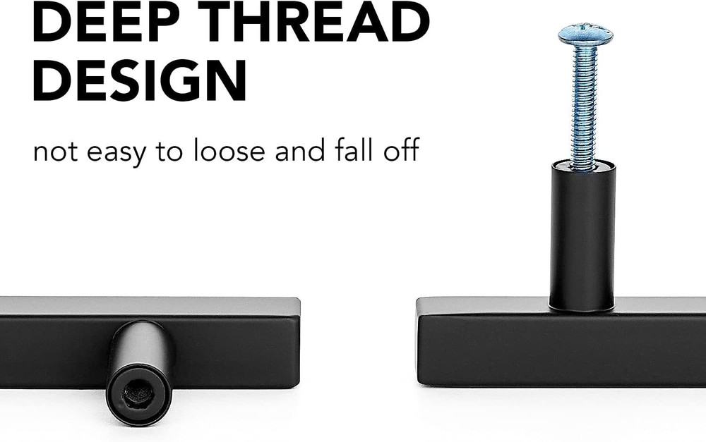 30Pack Black Kitchen Cabinet Pulls Stainless Steel Drawer T Bar Knobs Handles