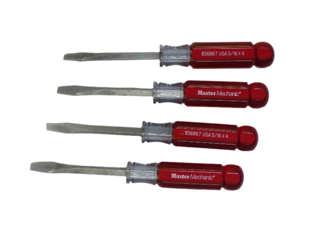 Master Mechanic 5/16" x 4"  Flat Screwdriver - 4 PACK