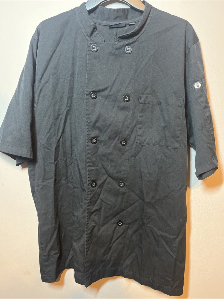 CHEF WORKS SIZE MEDIUM CHEF JACKET IN BLACK
