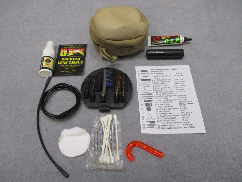 USGI 5.56/.223 Cleaning Kit OTIS System Tan Soft Pack Complete