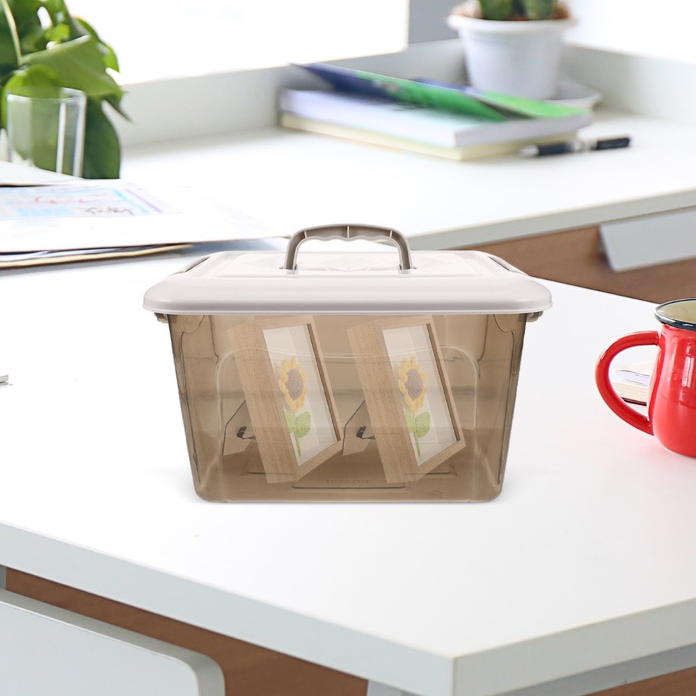 Storage Containers with Lids Handle Compartment Box Small Trunk Organizer