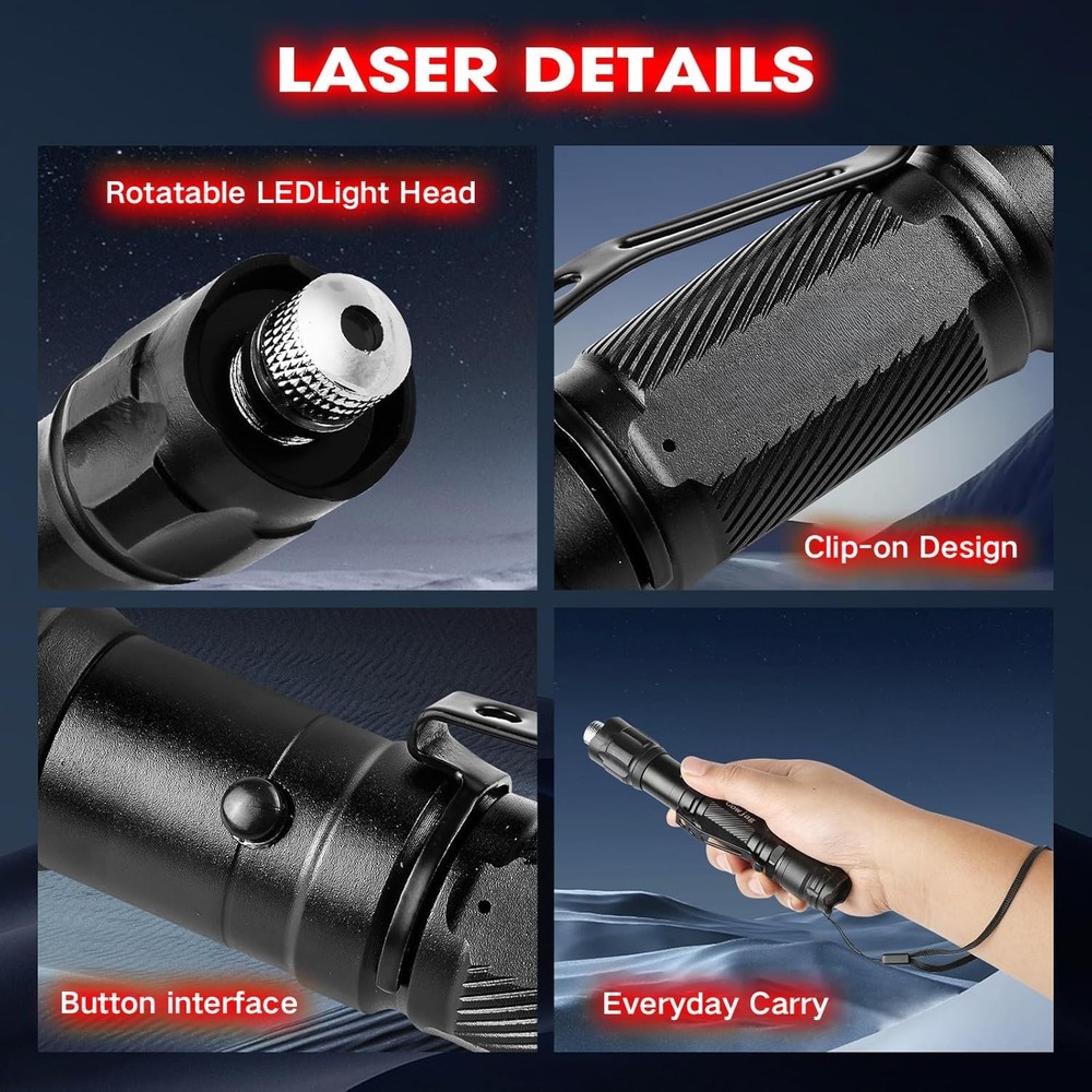 Red Laser Pointer High Power, Red Laser Pointer Indicator Light, Long Range P...