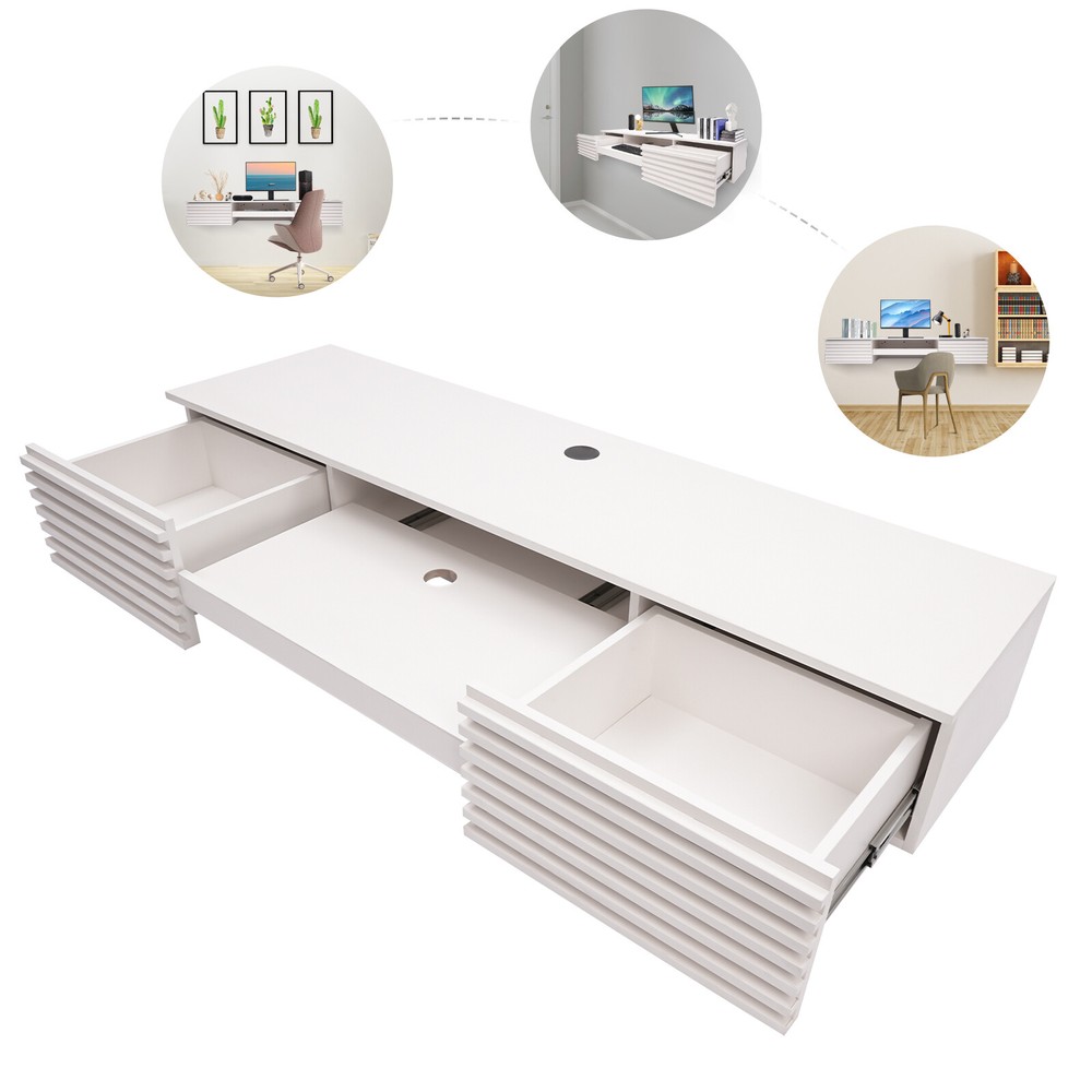 Wall Mounted Desk, Wall Mounted Desk with Pull Out Drawer, Wall Organizer