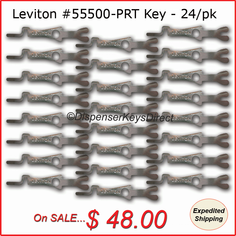 Leviton #55500-PRT - Tamper Proof Electrical Switch Key - (24/pcs - Bulk Pack)