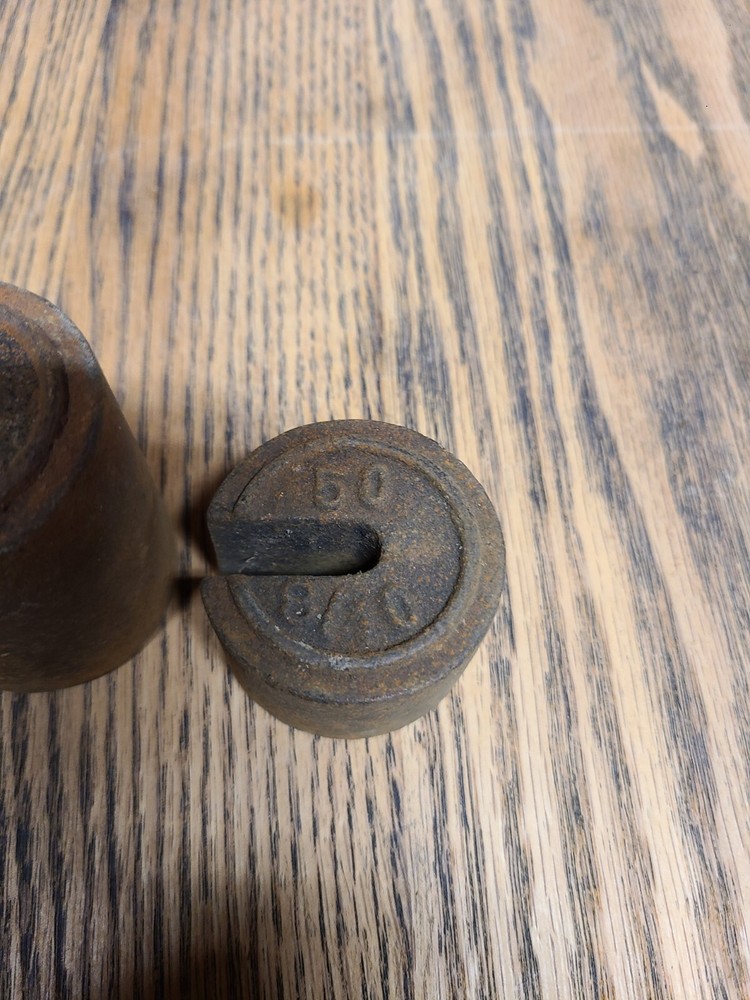 Vintage Scale Weights Cast Iron Antique