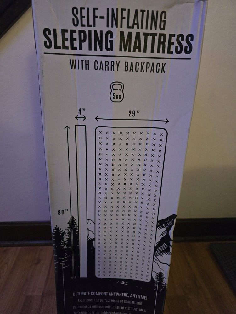 Arslan Essentials Self-Inflating Sleeping Pad 4" with Backpack. New OPEN BOX