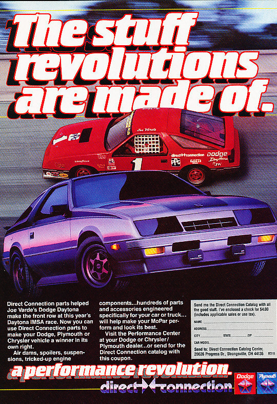 1985 Dodge Daytona IMSA Race Car - Classic Vintage Advertisement Ad A75-B