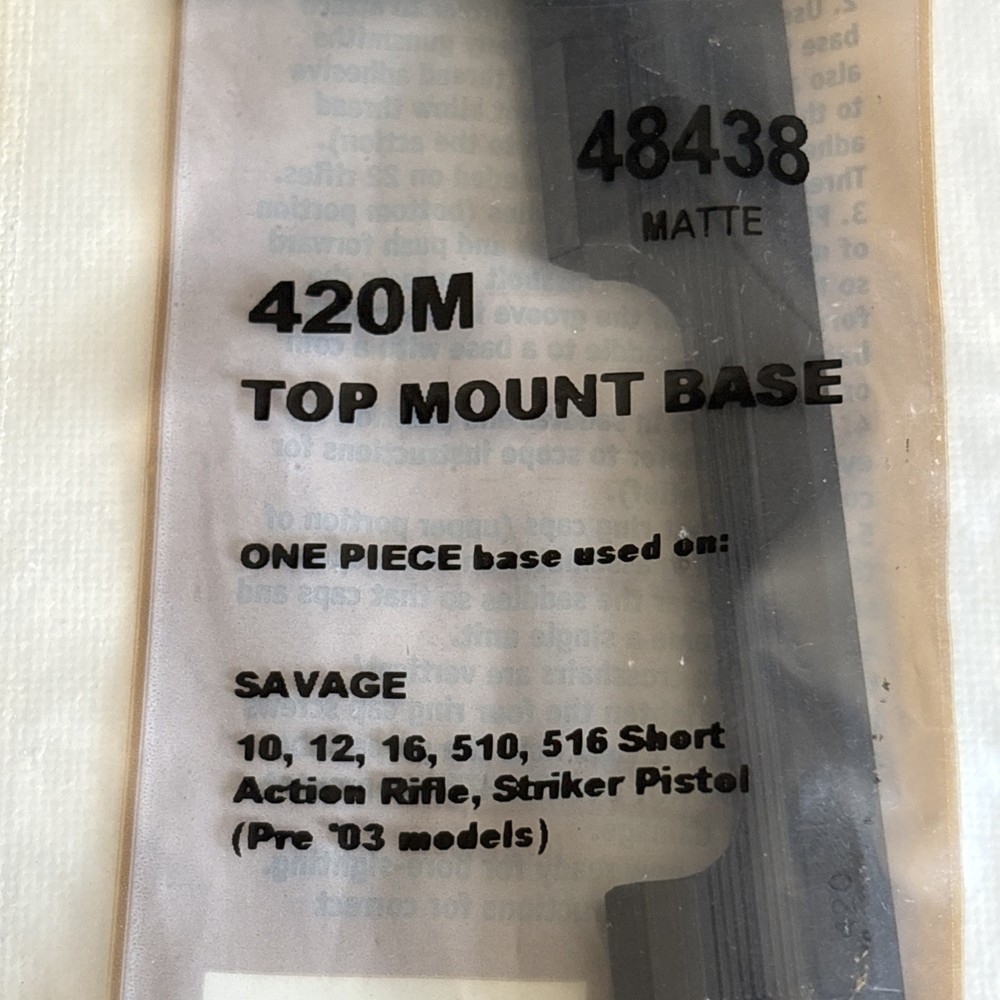 Weaver Top Mount Base #420M