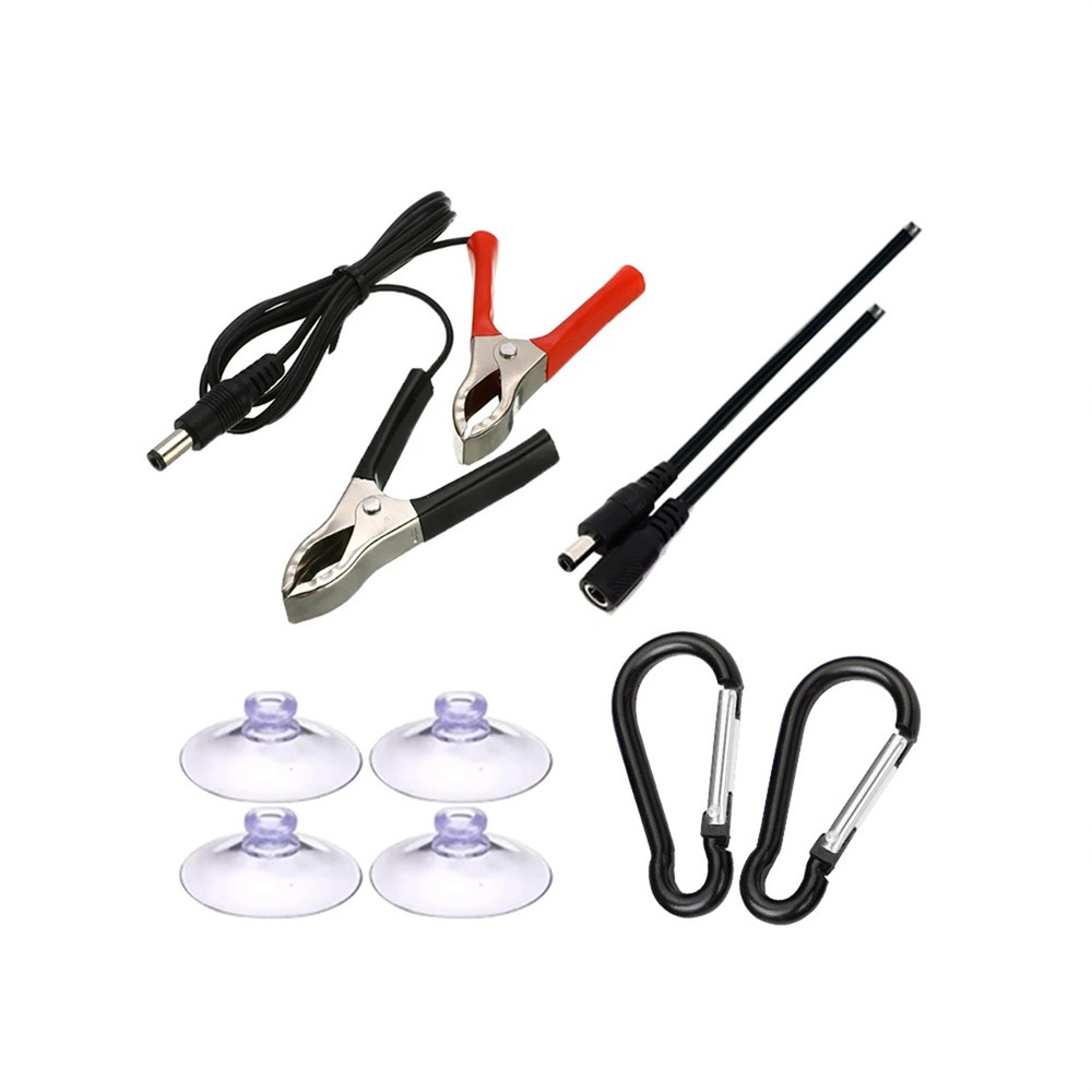 Solar Panel Installation Accessory Kit - 4 Suction Cups + 2 Carabiners + CableCA