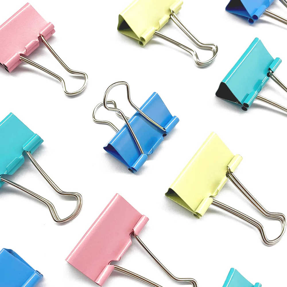 48 Pcs Medium Binder Clips 1.25 inch(32mm) Colored Binder Clips