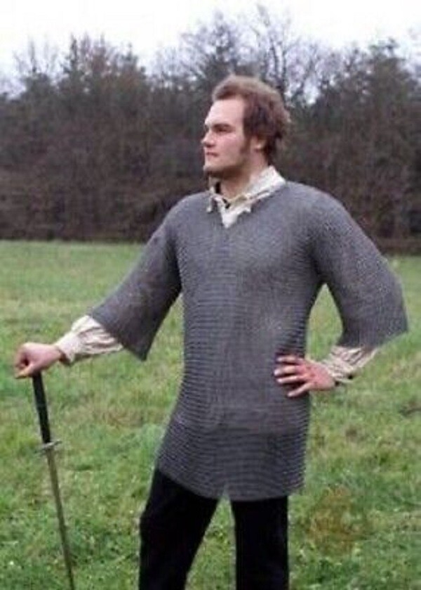 Round Riveted With Flat Warser Chainmail shirt 9 mm Medium Size Chirstmas Gift