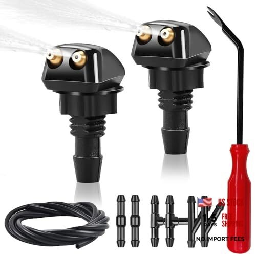 2 Pack Front Windshield 2 Pcs front windshield nozzles+11 Pcs accessories