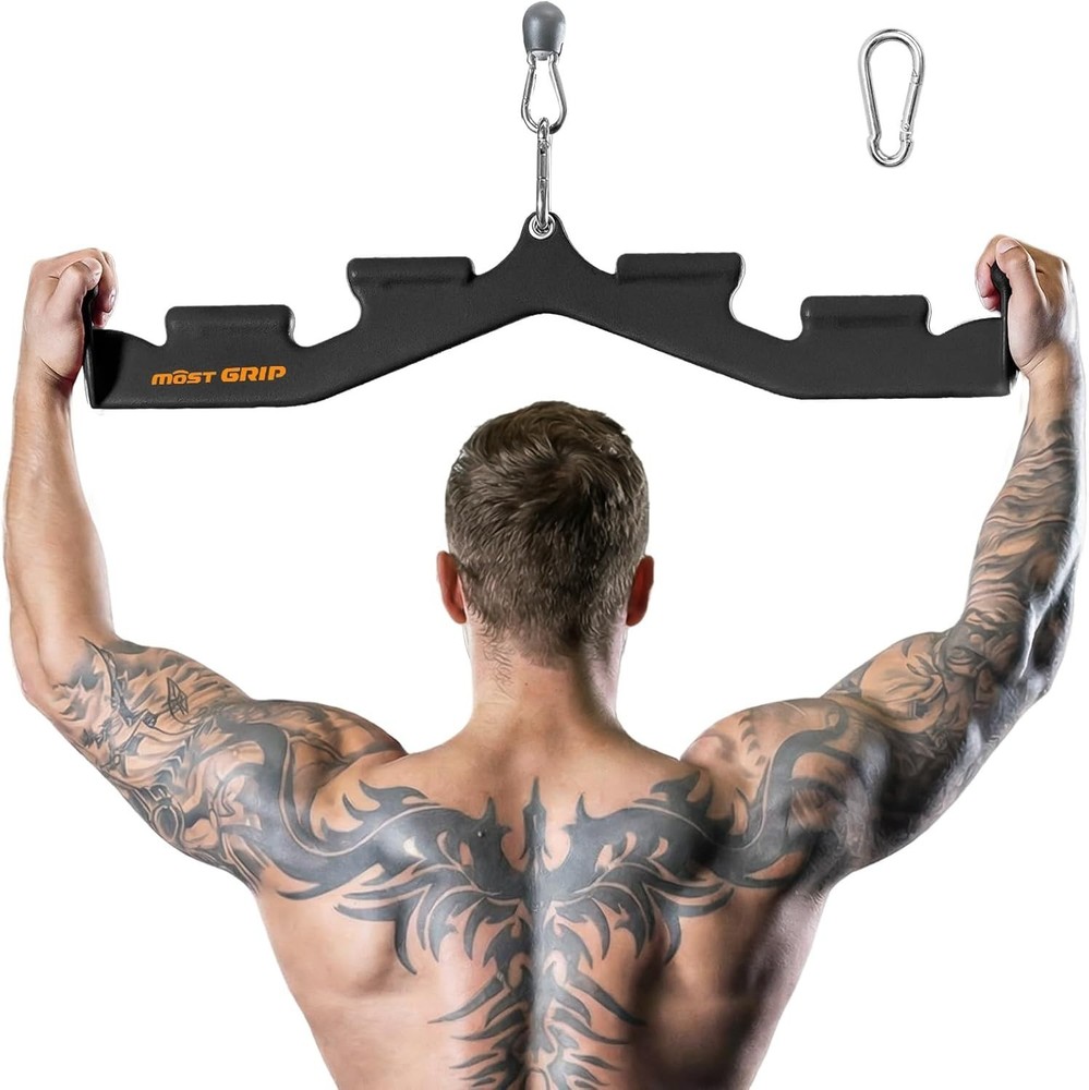 LAT Pull Down Bar with 6 Ergonomic Handles Neutral Grip Pulldown Attachments