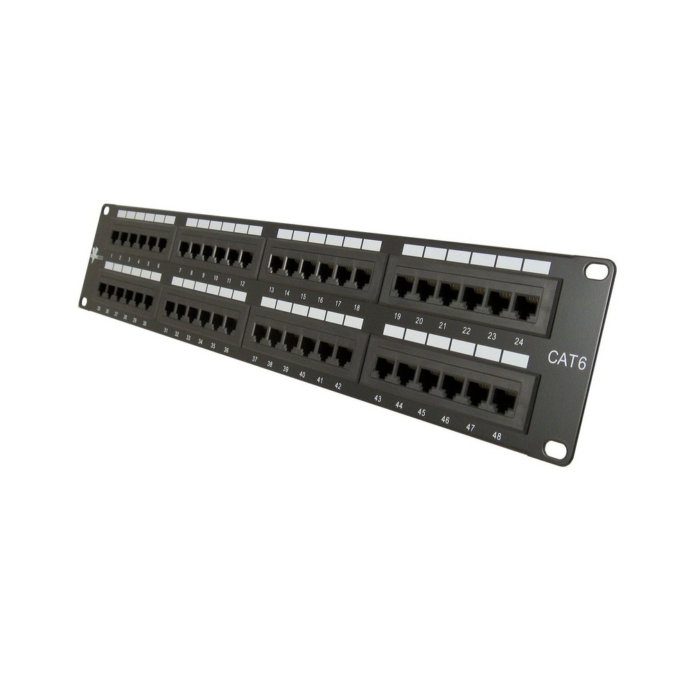 Vertical Cable Cat6 48 Port 19" Horizontal Rackmount 2U Patch Panel