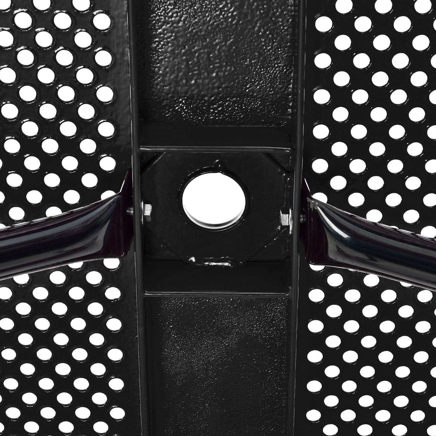 96" Rectangular Perforated Metal Outdoor Picnic Table Black