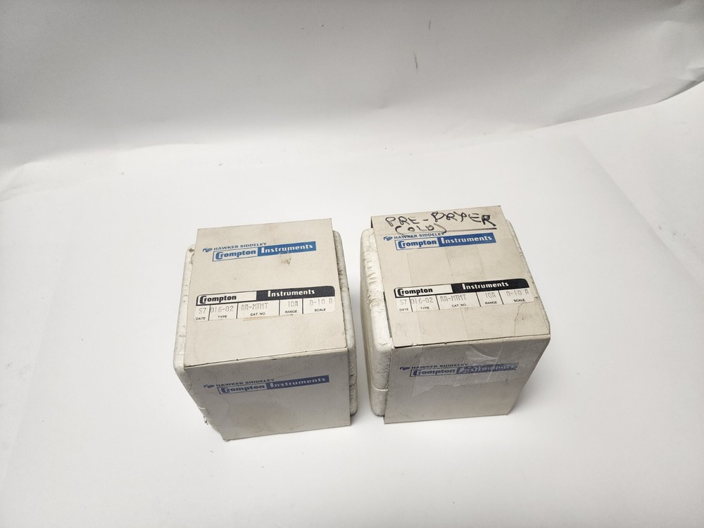 Pair of Crompton Instruments AA-MTMT Type 016-02 10 Amp. Panel Meter
