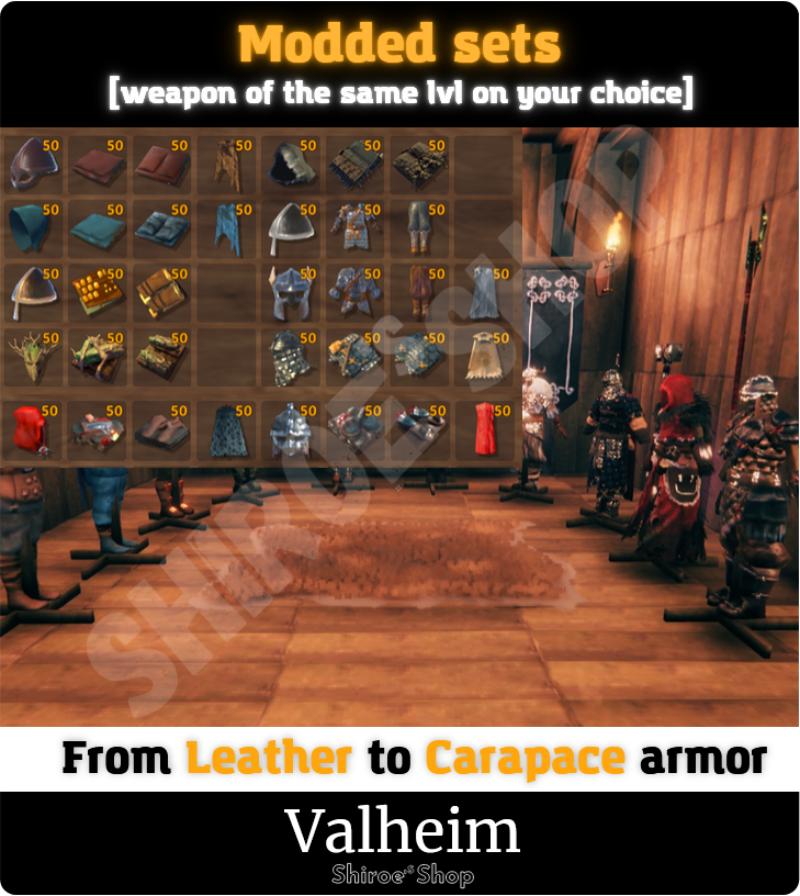 Valheim [PC/XBOX] ⭐Any modded set [50-99 lvl]
