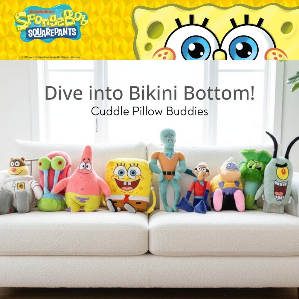 Spongebob Squarepants Handsome Squidward Cuddle Pillow - Officially Licensed