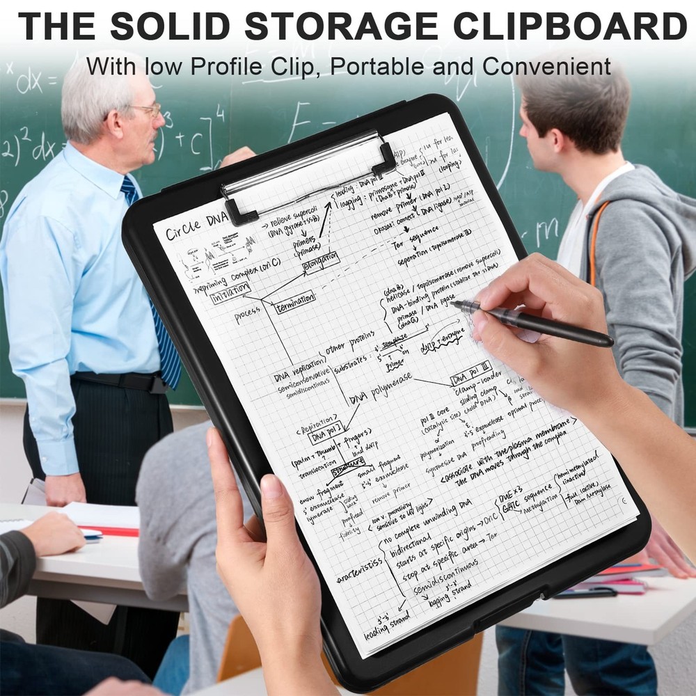Geyee 8 Pcs Clipboard with Storage Plastic Foldable Nursing Clipboard Storage...