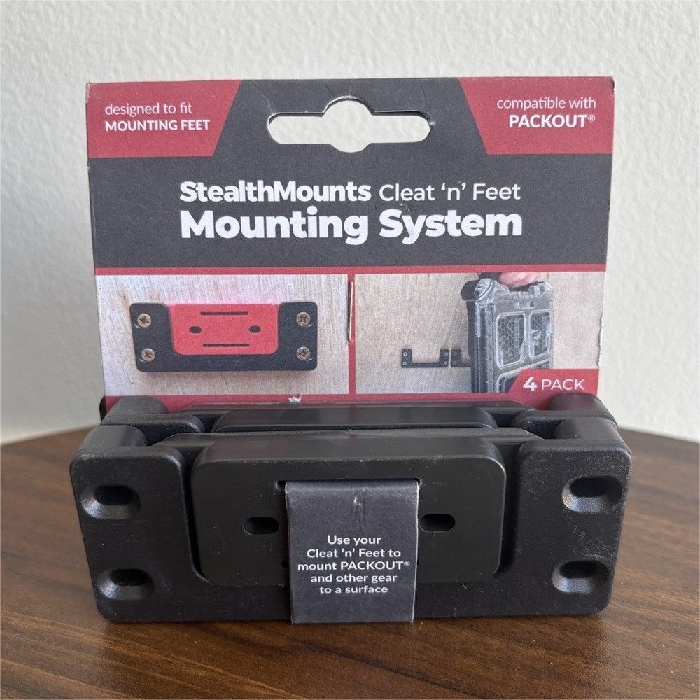 StealthMounts Cleat 'n' Feet Mounting System 4 Pack Black Compatible with PACKO…