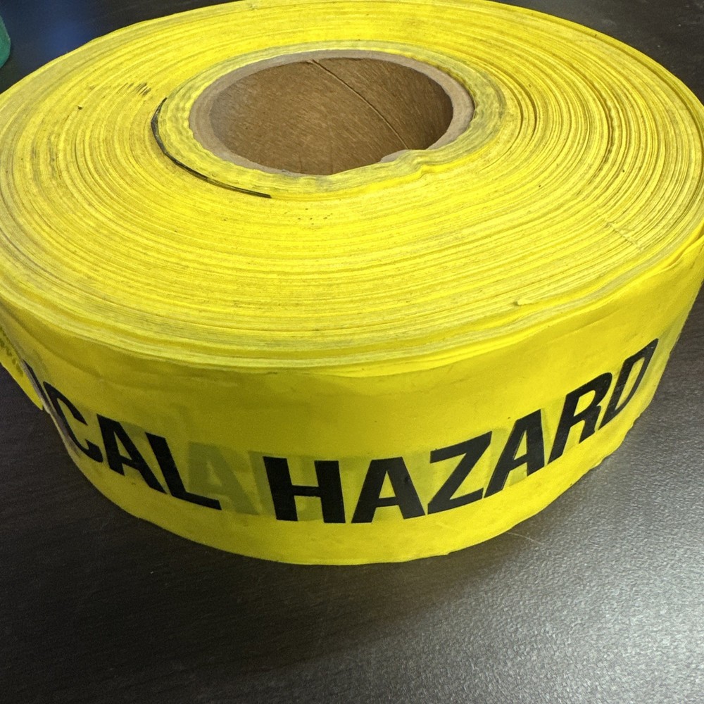 CAUTION CHEMICAL HAZARD - CAUTION TAPE Extra Big Roll 3” Wide