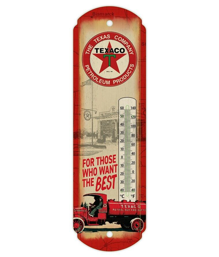 NEW! Gas & Oil TEXACO - Indoor Outdoor Metal Tin 17" Thermometer Nostalgic 40265