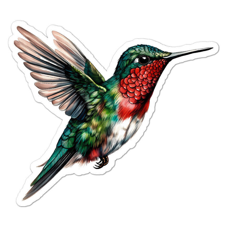 Ruby Throated Hummingbird Sticker