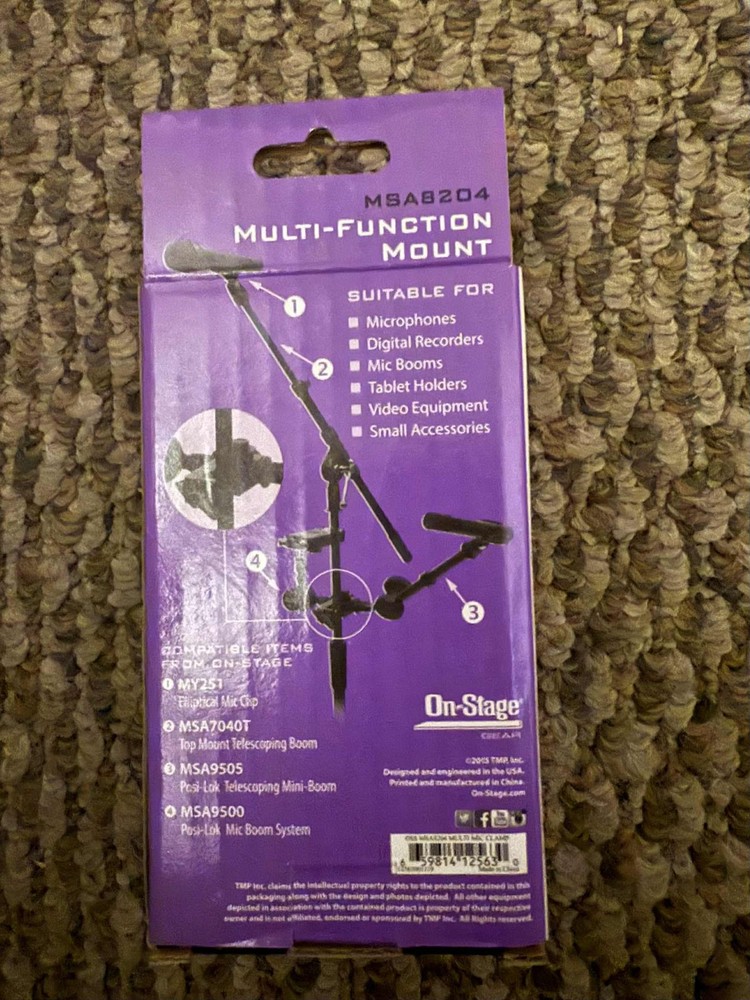 On-Stage MSA8204 U-Mount Multi-Function Mount w/ Clamp Auth Dealer Free Shipping