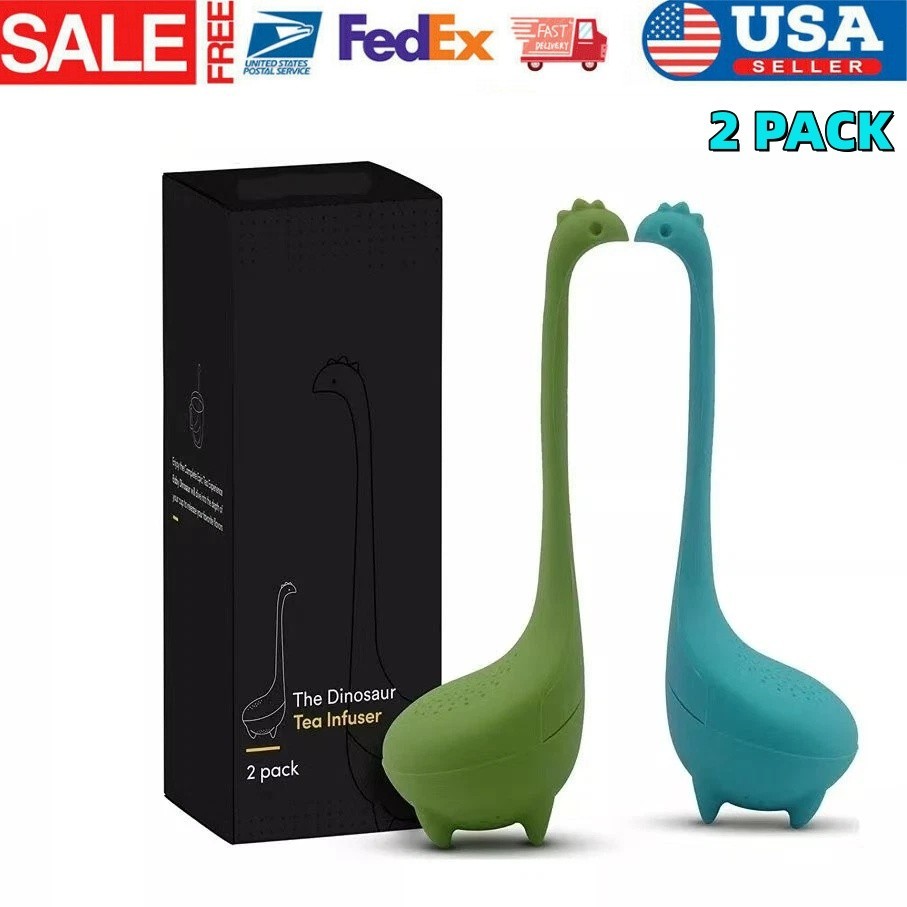 2PC Tea Infuser Tea Strainer Loose Leaf Filter Long Handle Standing Silicone US