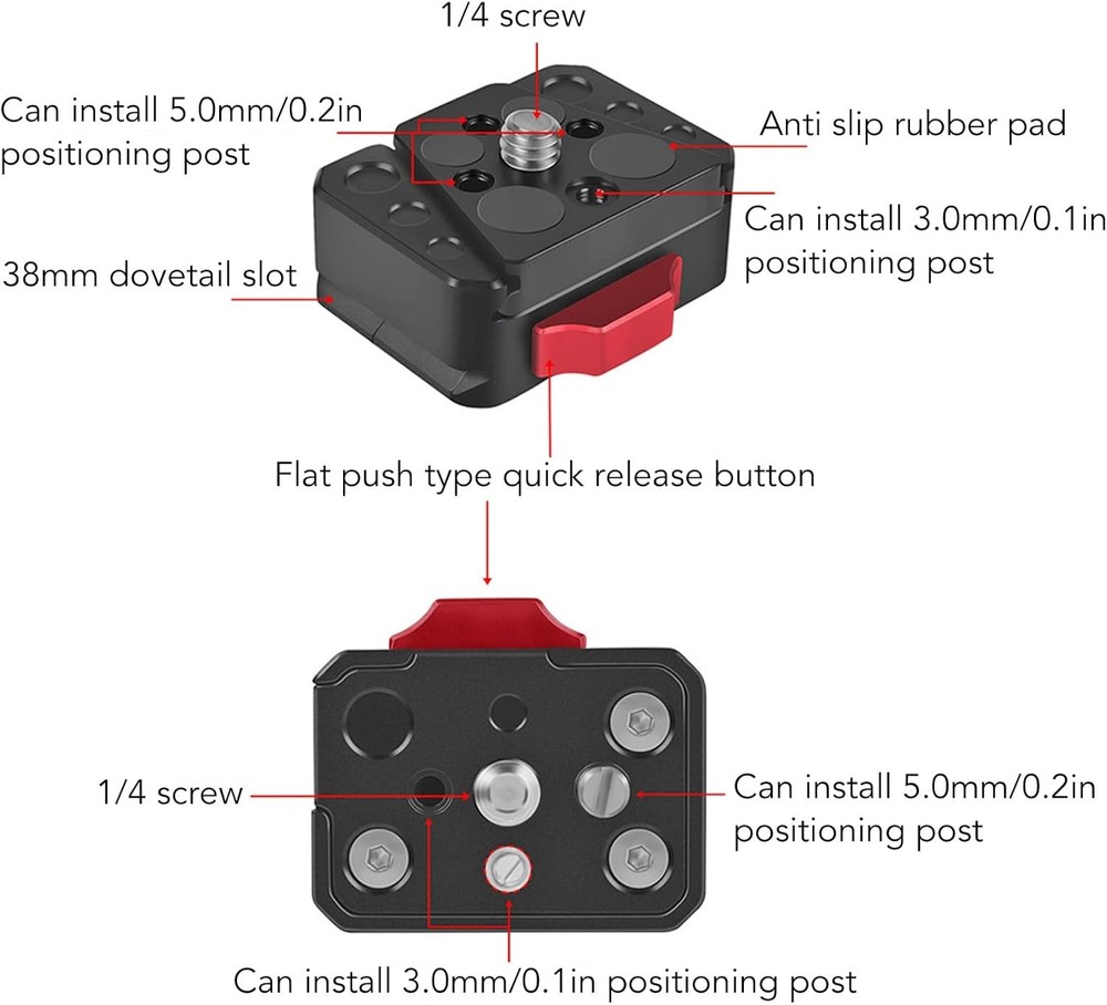 PUSOKEI V Lock Quick Release Plate, Mini V Mount Baseplate with Default