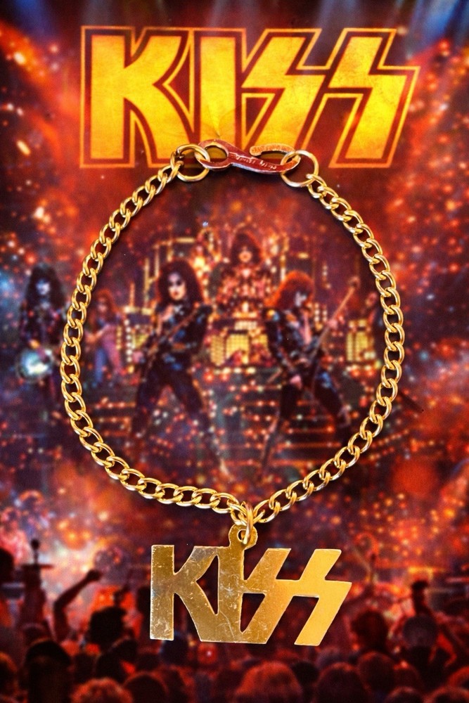 1977 KISS Rock N Roll Concert Merch Bracelet Deadstock Die Cut Gold Hong Kong