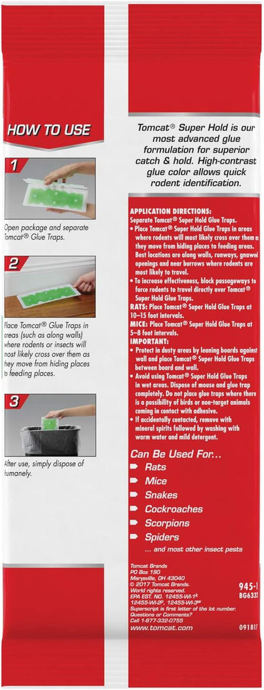 Super Hold Glue Traps, Rat Size, 2 Traps/Pack (12-Pack)