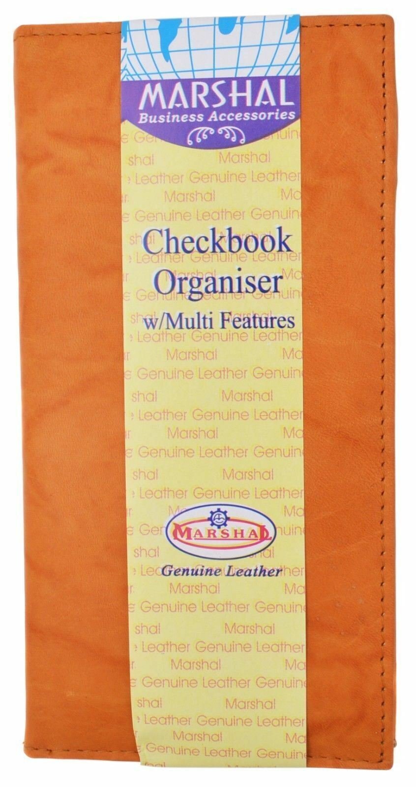 Genuine Leather Checkbook Cover Wallet Organizer with Credit Card Holder Tan