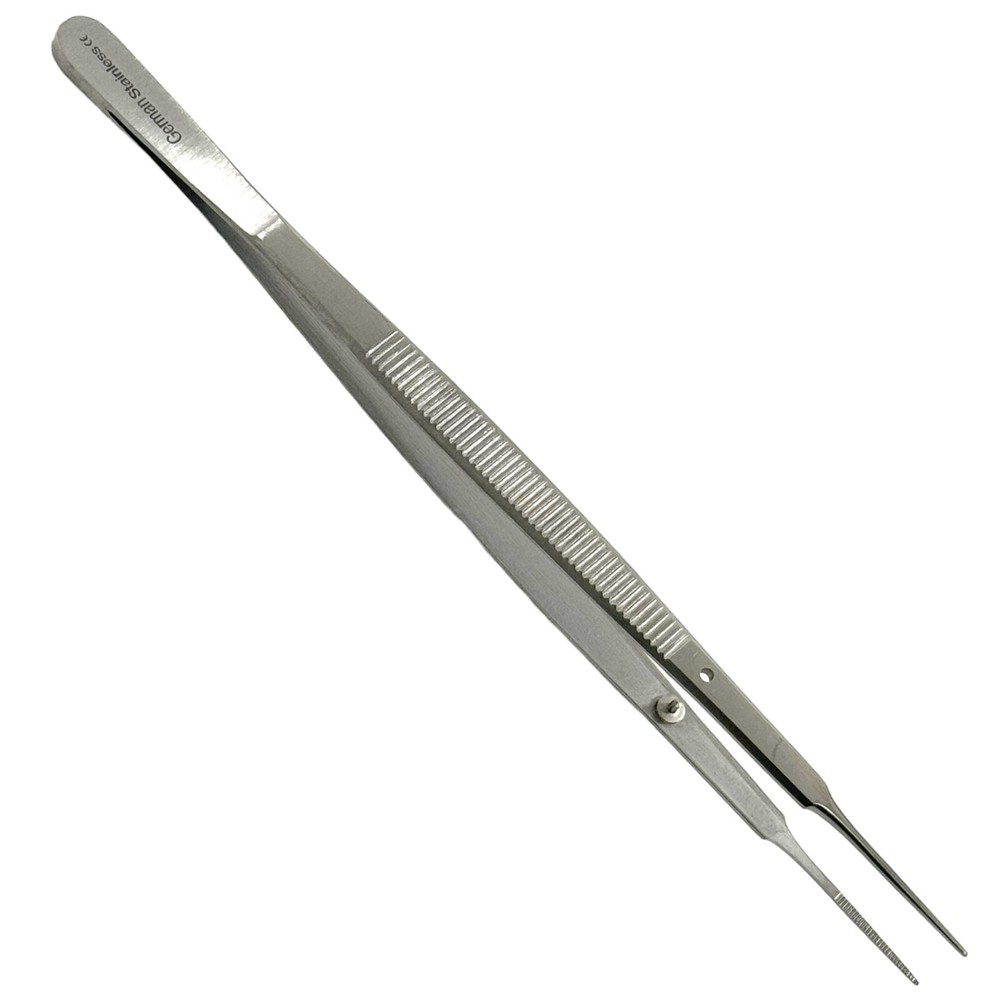 Gerald Forceps Serrated with Delicate Tips and Guide Pin Tissue Grasping Forceps
