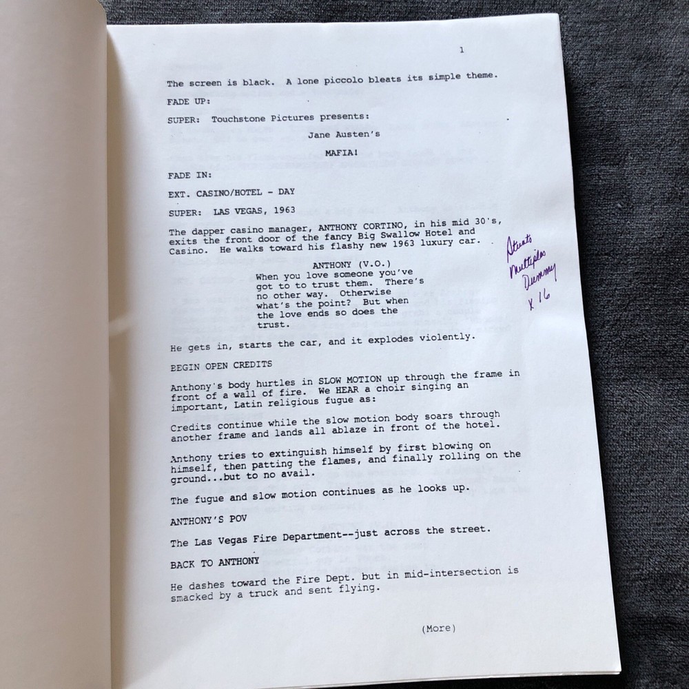 2 Mafia! Script Screenplay - Jim Abrahams/Norberg/Mcmanus 1st & 5th Draft RARE!