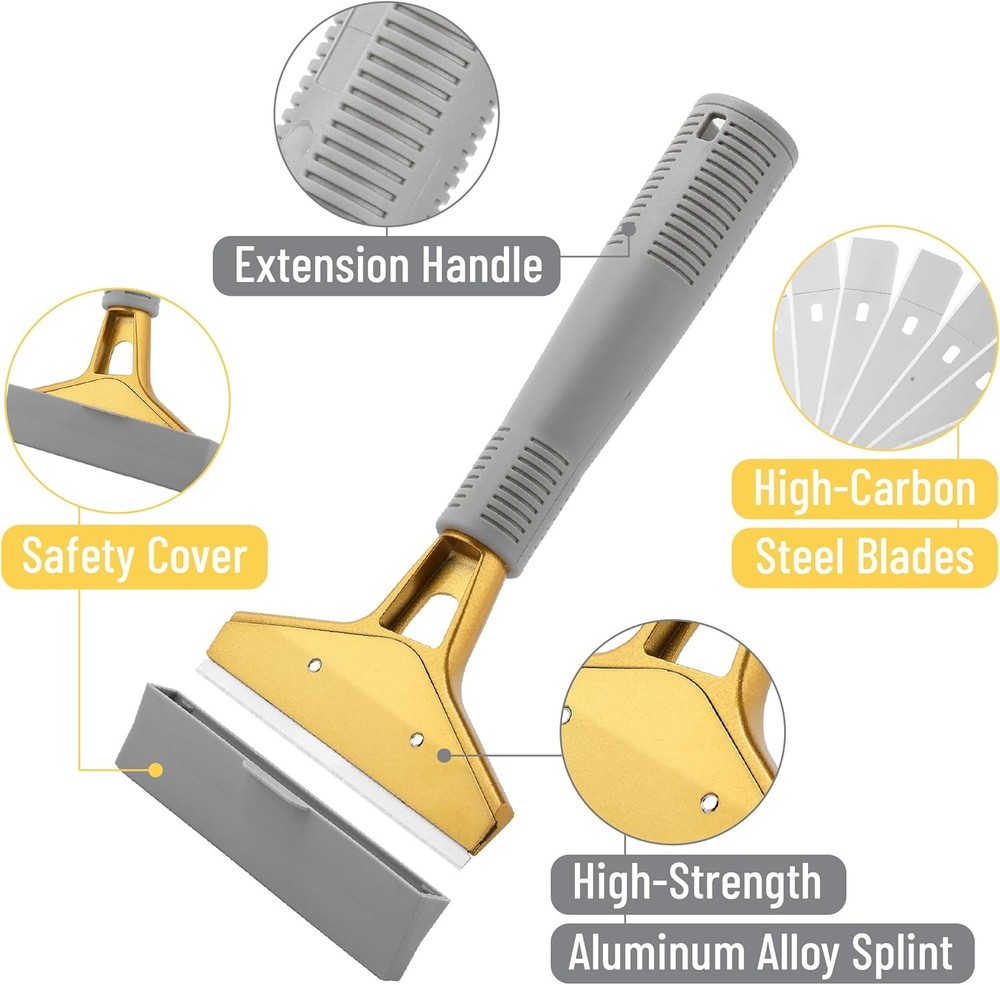 Bates- Razor Blade Scraper Set, 2 Pack, 1.5" & 4" Razor Scraper Tool with 20 Ext