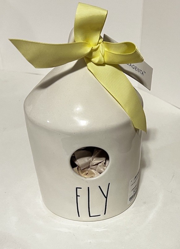 Rae Dunn FLY White Round BirdHouse