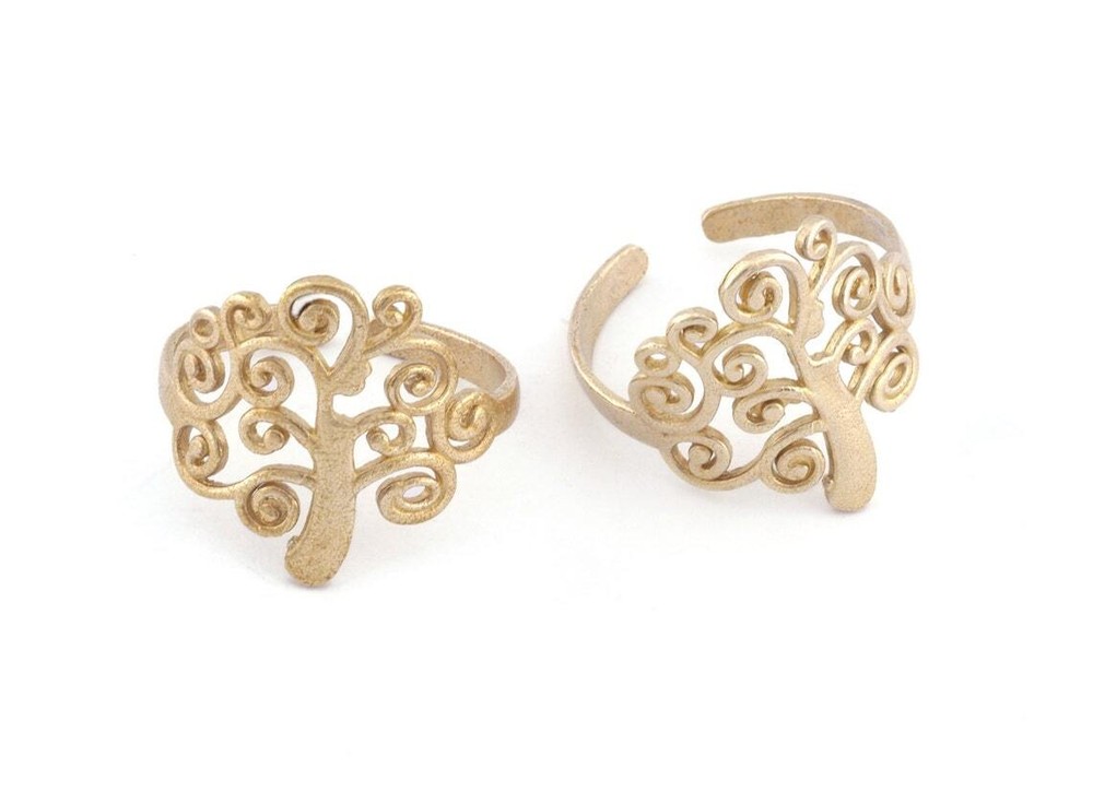 Dream Tree Adjustable Ring Raw brass (18mm 8US inner size) 3259