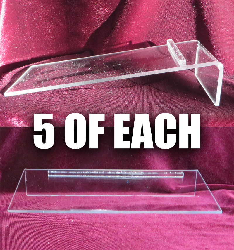 ACRYLIC STANDARD AND SIDE DISPLAY RISERS 10-PACK (5 OF EACH)