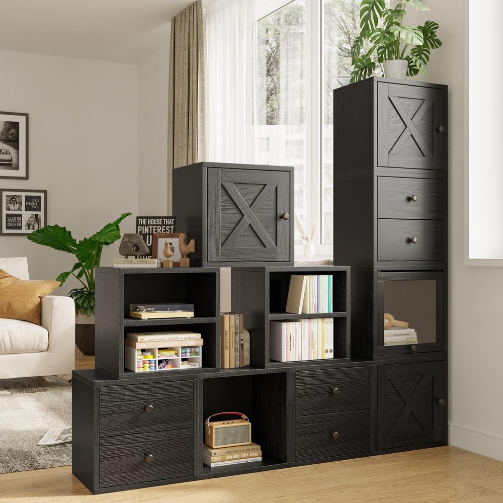 Storage Cube Organizer Stackable Modular Cubby Bookcase Black FMF0001CA5 Magic